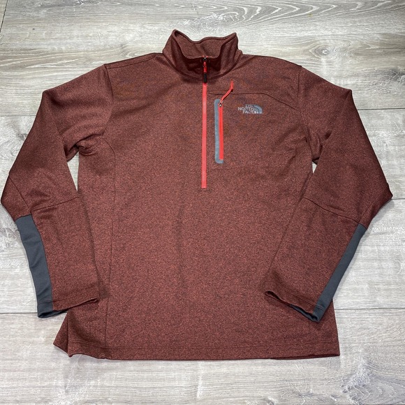 The North Face Other - The North Face Sweater Mens Large Red Half Zip Fleece Pullover Chest Pocket